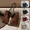Fashion Handbag New Autumn And Winter Japanese And Korean Large Capacity Soft Leather Shoulder Bag Retro Casual Handbag