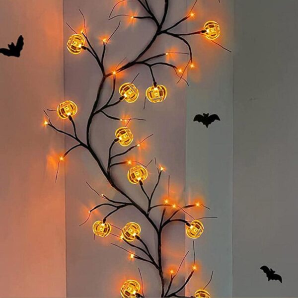 Halloween LED Willow Vine String Light Cool Cartoon Bat Pumpkin Decoration For Indoor Outdoor Party House Decor - Image 4