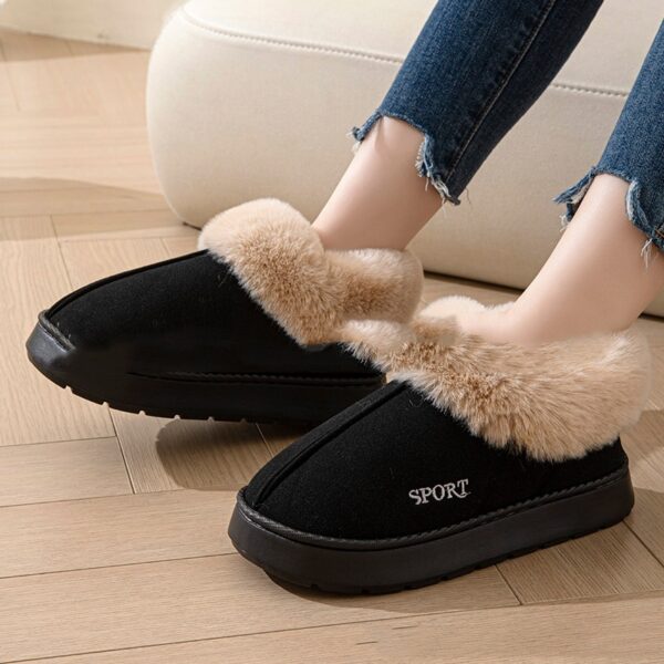 Cozy Plush Soft Slippers Shoes For Women Non-Slip Platform Shoes With Faux Fur Lining Mute Sole And Comfortable Fit For Indoor Wear - Image 7