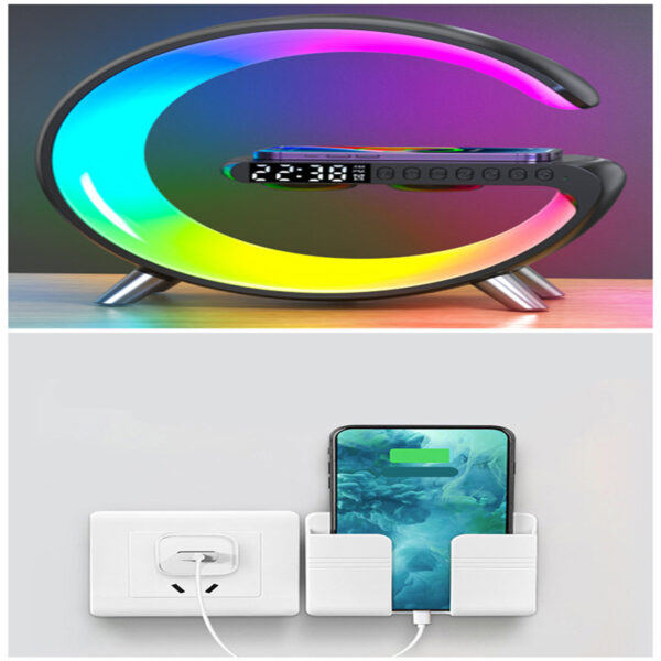 New Intelligent G Shaped LED Lamp Bluetooth Speake Wireless Charger Atmosphere Lamp App Control For Bedroom Home Decor - Image 4