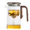 One Click Magnetic Teapot Separation Filtration Glass Tea Pot Wood Handle Tea Water Separation Inner Container Teapot - Image 4