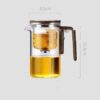 One Click Magnetic Teapot Separation Filtration Glass Tea Pot Wood Handle Tea Water Separation Inner Container Teapot - Image 8