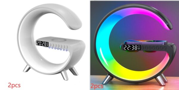 New Intelligent G Shaped LED Lamp Bluetooth Speake Wireless Charger Atmosphere Lamp App Control For Bedroom Home Decor - Image 2