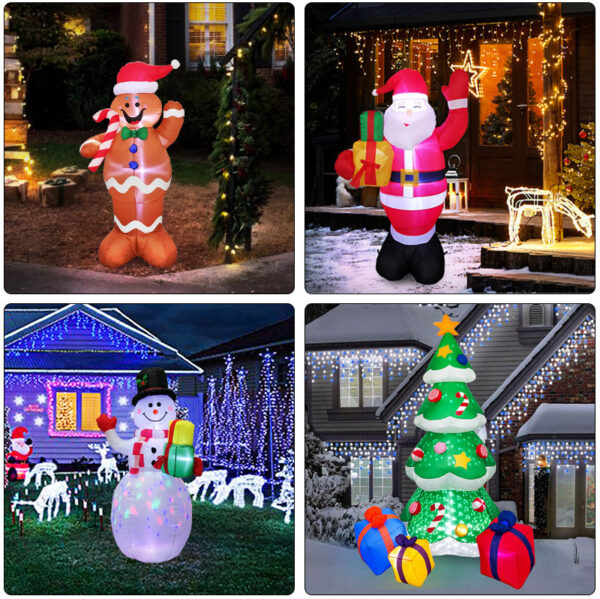 Christmas LED Lights Glowing Santa Tree Snowman Inflatable Doll Outdoor Yard Garden Decor - Image 3