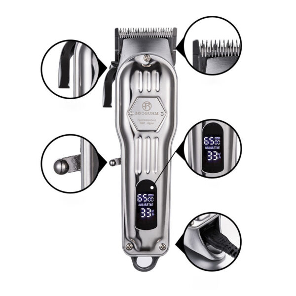 Hairdressing Set Full Metal Professional Hairdressing Electric Hair Shaving Rechargeable Electric Clippers - Image 6