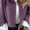 Women's Batwing Sleeve Cardigan Autumn And Winter Loose Short Cashmere Long Sleeve Coat - Image 5