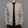 Fashion Down Jacket Winter Warm Baseball Jacket For Men Casual All-match Solid Color Coat - Image 4