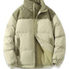 Contrast Color Fashion Loose Cotton Padded Jacket - Image 4