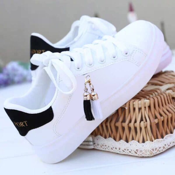 Mesh white shoes ladies fashion breathable shoes students Korean casual shoes sports shoes flat shoes womens shoes - Image 3