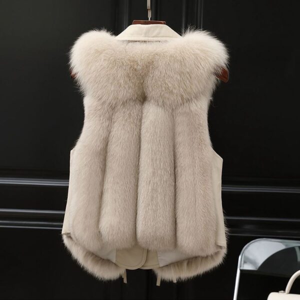 Fur Vest Short Coat Autumn And Winter New Patchwork Winter Fox Fur Jacket Women Short Artificial Fur Coat Elegant Female Warm Vest - Image 7