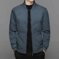 Fashion Down Jacket Winter Warm Baseball Jacket For Men Casual All-match Solid Color Coat - Image 10