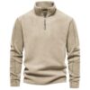 Fashion Personality Stand-collar Zippered Sweatshirt With Fleece Winter Casual Pullover Top Men's Clothing - Image 10