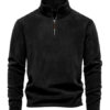 Fashion Personality Stand-collar Zippered Sweatshirt With Fleece Winter Casual Pullover Top Men's Clothing - Image 4