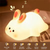 Cute LED Night Light Touch Sensor Cartoon Kid's Nightlights Big Face Rabbit Silicone Night Light Christmas Gift Bedside Lamp Home Decor - Image 6