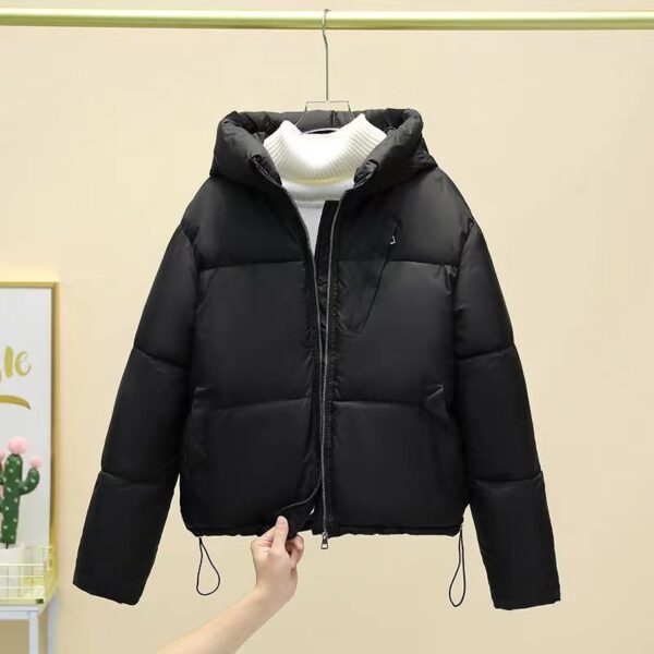 Short Solid Color For Women With Pocket Coat Thick Warm Cotton-padded Jacket - Image 2