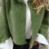 Women's Batwing Sleeve Cardigan Autumn And Winter Loose Short Cashmere Long Sleeve Coat - Image 9