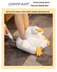 Cartoon Big Goose Feet Warmer Plug Electric Heating Detachable Winter Plush Warm Home - Image 4