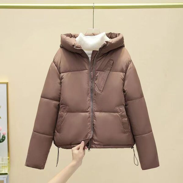 Short Solid Color For Women With Pocket Coat Thick Warm Cotton-padded Jacket - Image 6