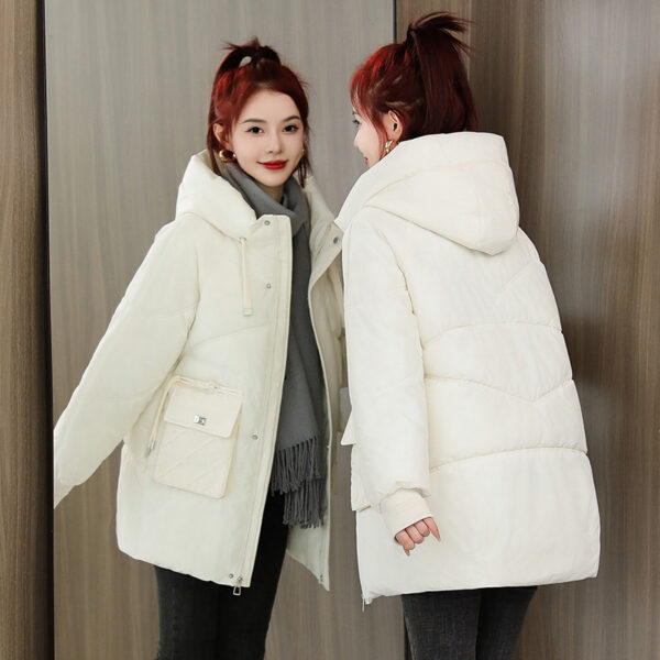 Winter Thick Mid-length Cotton Clothing Loose Plus Size Hooded Cotton-padded Jacket - Image 8