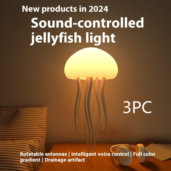 Jellyfish Mood Lamp LED Jellyfish Night Light Portable Jellyfish Lamp Jellyfish Decorations Smart Table Lamp For Bedside Desk - Image 5