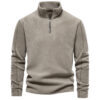 Fashion Personality Stand-collar Zippered Sweatshirt With Fleece Winter Casual Pullover Top Men's Clothing - Image 8