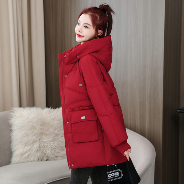 Winter Thick Mid-length Cotton Clothing Loose Plus Size Hooded Cotton-padded Jacket - Image 2