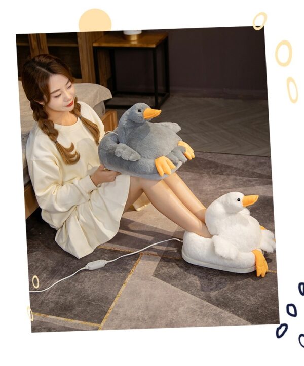 Cartoon Big Goose Feet Warmer Plug Electric Heating Detachable Winter Plush Warm Home - Image 9