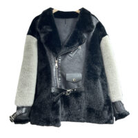 Fur Integrated Leisure Motorcycle Jacket Women