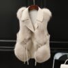 Fur Vest Short Coat Autumn And Winter New Patchwork Winter Fox Fur Jacket Women Short Artificial Fur Coat Elegant Female Warm Vest - Image 3