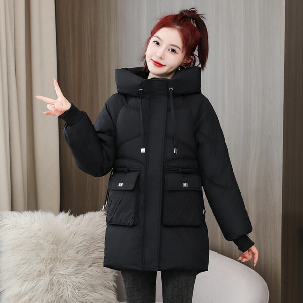 Winter Thick Mid-length Cotton Clothing Loose Plus Size Hooded Cotton-padded Jacket - Image 4