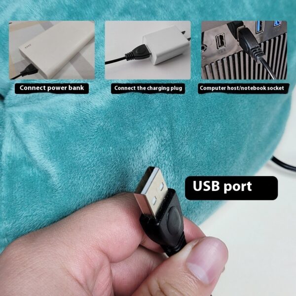 USB Plug-in Power Bank Heating Plush Feet Warmer - Image 9