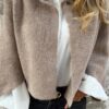 Women's Batwing Sleeve Cardigan Autumn And Winter Loose Short Cashmere Long Sleeve Coat - Image 7