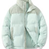 Contrast Color Fashion Loose Cotton Padded Jacket - Image 8