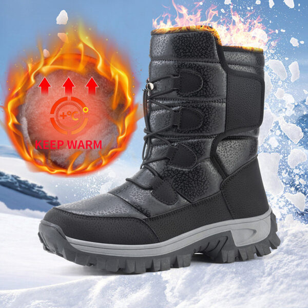 Men And Women Fleece-lined Warm Snow Boots - Image 4