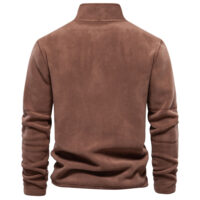 Fashion Personality Stand-collar Zippered Sweatshirt With Fleece Winter Casual Pullover Top Men's Clothing - Image 7