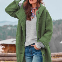 Women's Temperament Thickened Tweed Medium-length Trench Coat - Image 4