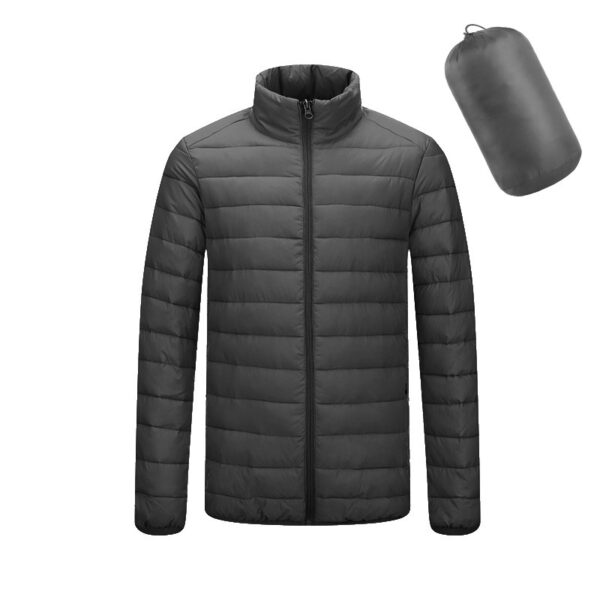 Men's Lightweight Hooded Coat Winter Warm Solid Color Zipper Jacket Fashion Portable Outerwear Top Clothing - Image 10