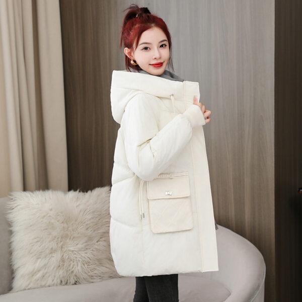 Winter Thick Mid-length Cotton Clothing Loose Plus Size Hooded Cotton-padded Jacket - Image 5