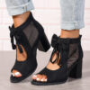 Large Size Thick Heel High Heels Women's Bow Sandals - Image 7